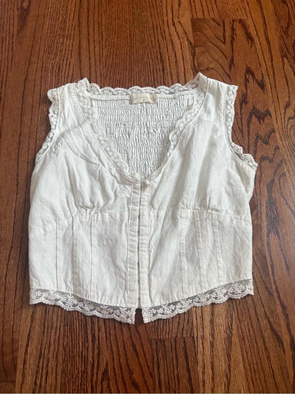 Altar'd State Ivory Lace-Trim tank top